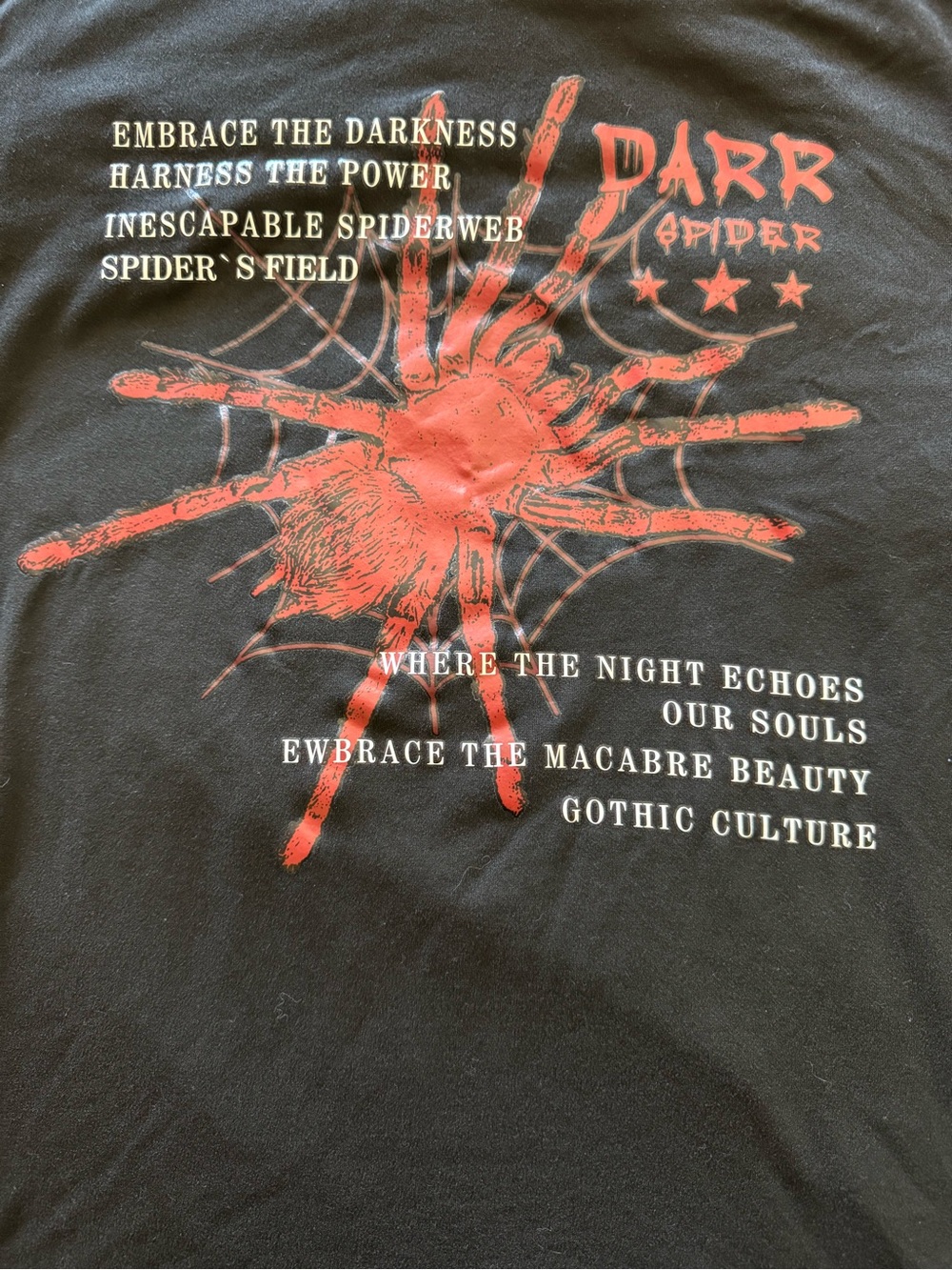 "Spider Graphic," "Embrace the Darkness," and "Macabre Beauty" t-shirt (Size XS) - Picture 4 of 8